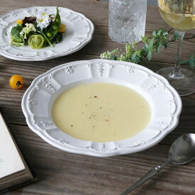 ELIOS BAROCCOスープパスタプレート ホワイト // ホワイト バロック お皿 深皿 パスタ皿 スープ皿 洋食器 白 ギフト ラッピング サラグレース