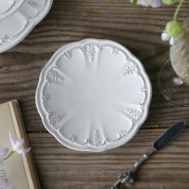 ELIOS BAROCCOパン皿 ホワイト // ホワイト バロック お皿 平皿 取り皿 洋食器 白 ギフト ラッピング サラグレース