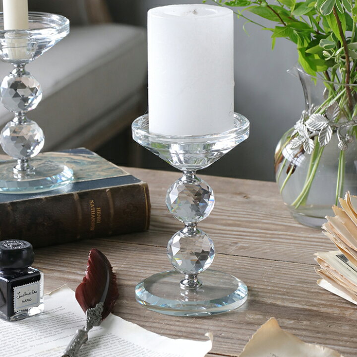 楽天市場】ピラー ガラスキャンドルホルダー クリスタル Sache  