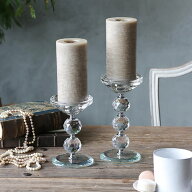 ピラー ガラスキャンドルホルダー クリスタルカット Sache // テーパーキャンドル ホルダー ティーライト…