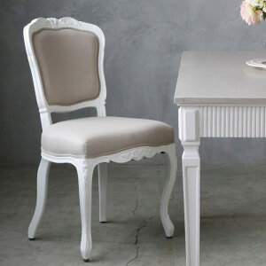 ダイニングチェア SGD CHARM TX ホワイト & ナチュラルリネン // チェア 椅子 イス ダイニング リビング 食卓椅子 デスクチェア リビングチェア 木製 木目 ファブリック 布張り ボタン留め フレ