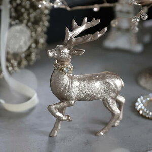 トナカイ F シャンパン ゴールド // 置物 置き物 クリスマス 飾り 装飾 小道具 撮影 ディスプレイ オブジェ コンパクト 小さい 小ぶり 金 フレンチシック 北欧風 おしゃれ かわいい インテリア