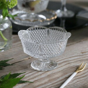 ガラス クープ華// ガラス 直径9.5 x 高さ6.3m 小さめ 冷酒 前菜 デザート クープグラス シャンパン 華 和食器 クリア 粋華 先付 金付 日本製 お正月 サラグレース