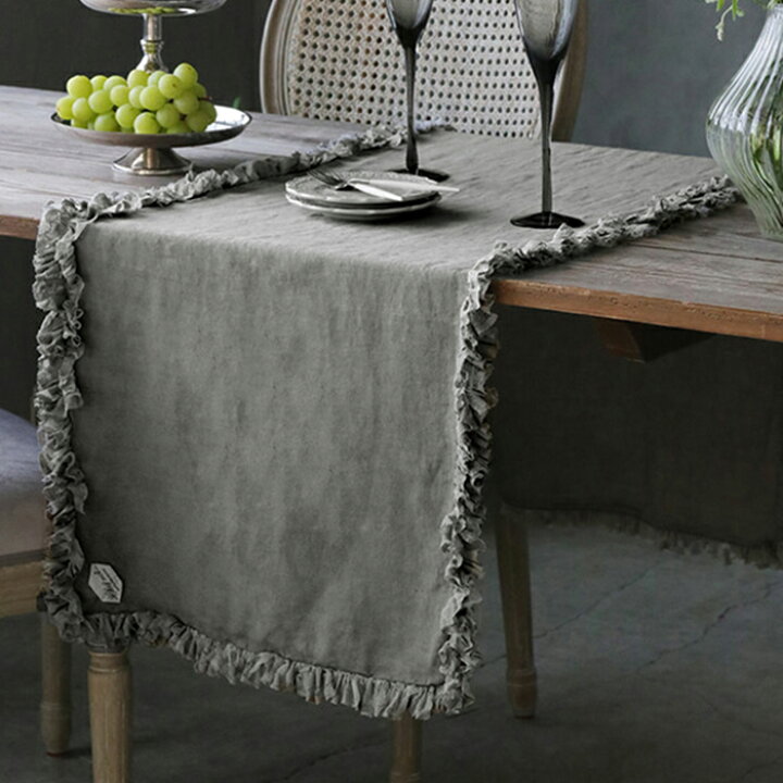 楽天市場】テーブルランナー スチールグレー 50x150cm Chez moi Chic 