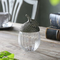 ガラス 小物入れ どんぐりのふた Pewter// ガラス ボウル ピューター アクセサリー置き 深皿 お皿 深皿 …
