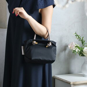 VIOLAd'ORO バッグ BIANCA ブラック x トープ XS // ヴィオラドーロ トートバッグ BIANCA 2way 斜め掛け ショルダー バック 軽量 ナイロン 本革 レディース 母の日 ギフト ラッピング プレゼント サラグ