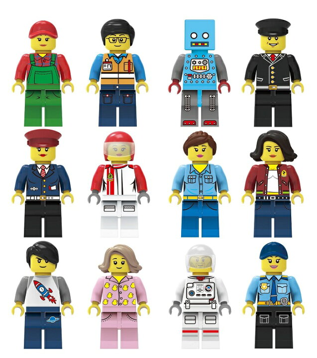 楽天市場】レゴ 互換 LEGO ミニフィグ ブロック はたらく人たち 12体 