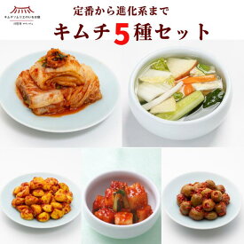 ＼楽天ランキング受賞／【送料無料】キムチ5種セット(白菜キムチ・水キムチ・カクテキ・オリーブ・カレーニンニク) キムチソムリエ 本場 韓国 発酵 伝統製法 手仕込み おつまみ ご飯のお供 進化系 第一物産 国産野菜 腸活 美容 健康 ご褒美キムチ ペチュ ムルキムチ