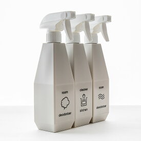 【シリーズ累計20万本突破】スプレーボトル 詰め替え スプレー容器 ［セット●b2c 2way スプレーボトル 360° 4本入り シール1枚付き］おしゃれ おすすめ 人気 お掃除用 クエン酸 重曹 除菌 洗剤 アルコール 洗濯機 浴室 切り替え式ノズル 霧状 サラサデザイン sarasadesign