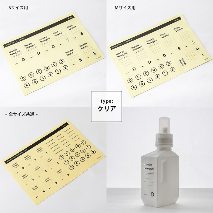 楽天市場 洗濯洗剤 柔軟剤 詰め替えボトル ラベル シール メール便可 B2c ランドリーボトル専用ラベルシール タイポ メモタイプ Sl La Sarasa Design Store