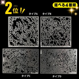 ウェザリング 塗装 スプレー テンプレート 退色表現 汚れ ステンシルシート 戦車 プラモデル 模型 AFV エアブラシ テクスチャ― 4種類