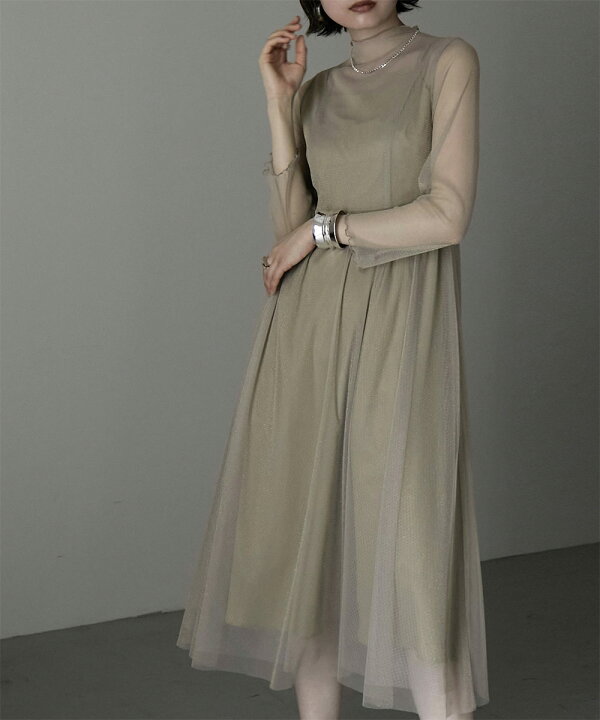 楽天市場 ラメチュールロングワンピース シアー 透け感 シースルー ラメ ハイネック メロウ 結婚式 パーティードレス ロングドレス レイヤード S M L ミモレ丈 長袖 袖あり オケージョン 1 5次会 春 夏 秋 冬 パーティドレス 結婚式 二次会 お呼ばれ キレイメ 服装 Etoll