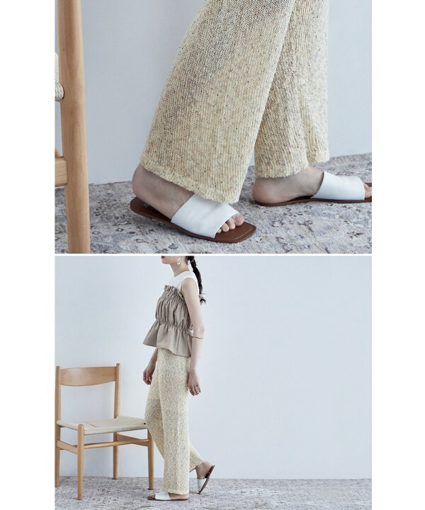 楽天市場】リネンタッチミックスニットパンツ ボトムス パンツ  