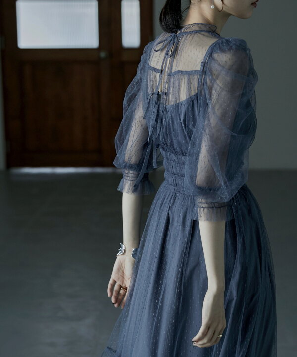 楽天市場】ドットチュールレイヤードドレス ワンピース レディース  