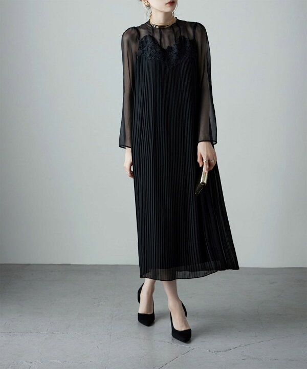 楽天市場】レースカットワークプリーツドレス ワンピ ワンピース  