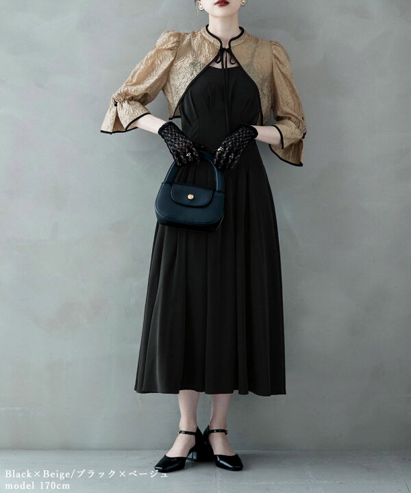 楽天市場】ジャガードボレロ&ウエストタックボリュームドレス  