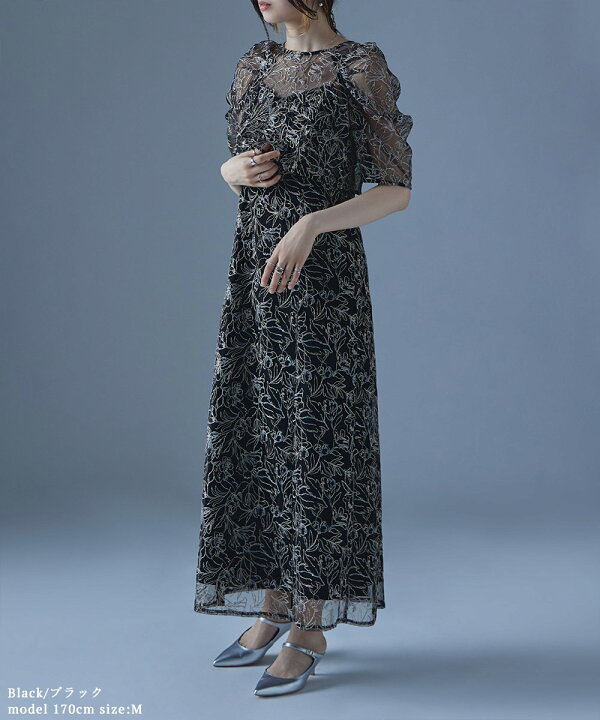 楽天市場】刺繍レースレイヤードドレス ワンピース ワンピ ドレス 五分  