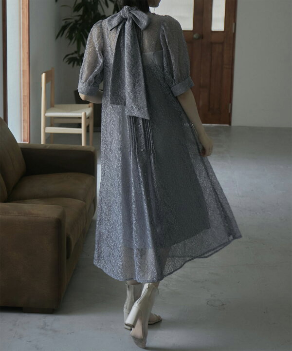 楽天市場】インナー付きバックリボンレースドレス ドレス ワンピース  