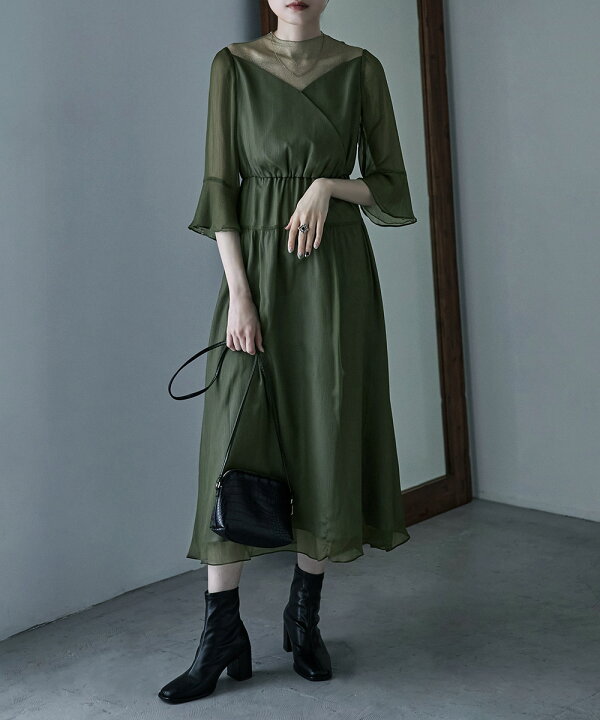 楽天市場】【全品10%オフクーポン！】ラメチュールシフォンドレス  