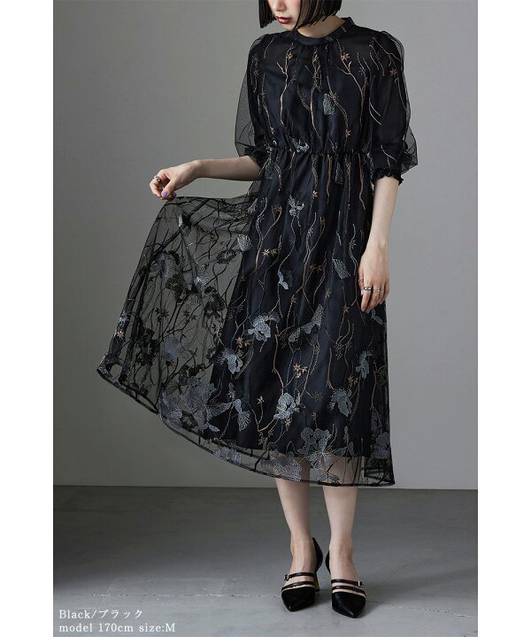 楽天市場】刺繍レースワンピース ドレス フォーマル 結婚式 二次会  