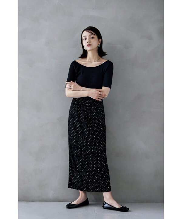 楽天市場】【全品8%オフクーポン】レトロドットクレープタイトスカート  