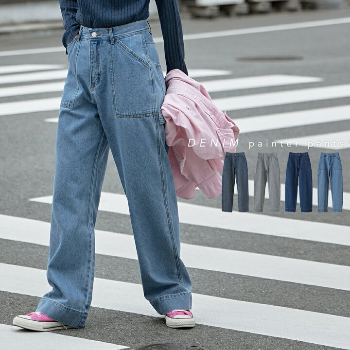 楽天市場】【全品10%オフクーポン】デニムペインターパンツ ボトムス