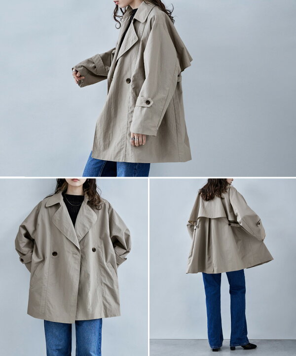 楽天市場】トレンチ風Aラインミドルコート アウター コート トレンチ  