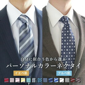 パーソナルカラー ネクタイ ギフト クリスマス プレゼント シルクネクタイ ビジネス おしゃれ お洒落 かっこいい 結婚式 パーティー イエベ ブルベ 仕事 フォーマル スーツ 誕生日 入学式 プレゼント ギフト クリスマス メール便のみ送料無料 [M便 1/5] 50代 60代