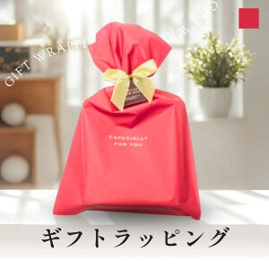 【単品購入不可】 【レッド】● ギフトラッピングサービス ● 色が選べる マット素材ナイロンバッグ レッド&ブラウン/GIFTPAUCH[贈り物 オプションサービス プレゼント 手渡し 誕生日 父の日