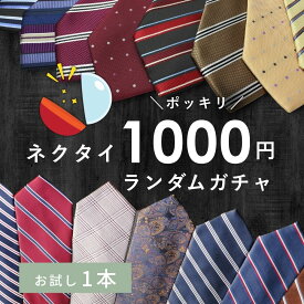 ＼ネクタイ おまかせガチャ／ 1000円ポッキリ メール便送料無料 お試し価格 ネクタイ1本 メンズ 返品不可 洗える ビジネス おしゃれ ストライプ チェック ドット トライアル プレゼント クリスマス 福袋 冠婚葬祭 買い回り マラソン 買いまわり ランダム [M便 1/5]