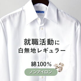 【就活に必須な 白シャツ】白 レギュラーカラー 綿100% ワイシャツ 就職活動 長袖 メンズ スリム 白色 無地 ノーアイロン コットン 面接 仕事 営業 ビジネス 冠婚葬祭 面接 シャツ 大きいサイズ 抗菌 防臭 白 S M L XL 2L 3L 4L 5L おしゃれ 大きいサイズ 肌に優しい 通気性