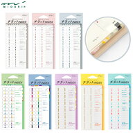 ミドリ チラット インデックス ラベル 数字 カラー INDEX 手帳 まとめる くすみカラー 金デザインフィル