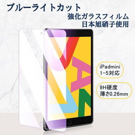 iPad強化ガラスフィルム mini5 2019新型 ブルーライトカット強化ガラスフィルム 日本製素材iPad mini1 2 3 iPad mini4 アイパット 送料無料 メール便 目を守る 視力 学生 指紋防止 汚れ防止 9H硬度