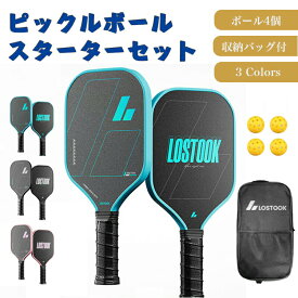 【最大5倍＋100円OFF】ピックルボール パドル セット 軽量 ラケット×2個 ボール×4個 収納バッグ付き 初心者 家族 カップル アウトドア レジャー スポーツ トレーニング フィットネス 耐久性 練習用