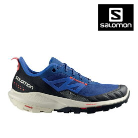 【SALOMON】（サロモン）OUTPULSE GTX L41588000 Estate Blue/Vanilla Ice/Poppy Red（メンズ）ゴアテックス ハイキング 登山 山登り アウトドアシューズ ブーツ 軽量 クッション ミッドソール