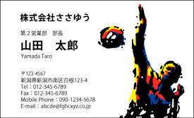 【デザイン名刺印刷】趣味・職業名刺［H_662_s］《カラー名刺片面100枚入ケース付》テンプレートを選んで簡単名刺作成お店、自営業、フリーのご職業からスポーツ、ホビーまで豊富なデザインを取り揃えています【バレーボール・ビーチバレー】