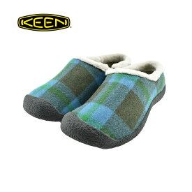 15%OFF SALEキーン KEEN HOWSER SLIDE ハウザー スライド サンダル ボア ウール あったか 室内 クロッグ オフィス ブループレイド/レイブン チェック 01 (BLUE PLAID/RAVEN) 1021850 サンダル レディース シューズ 靴