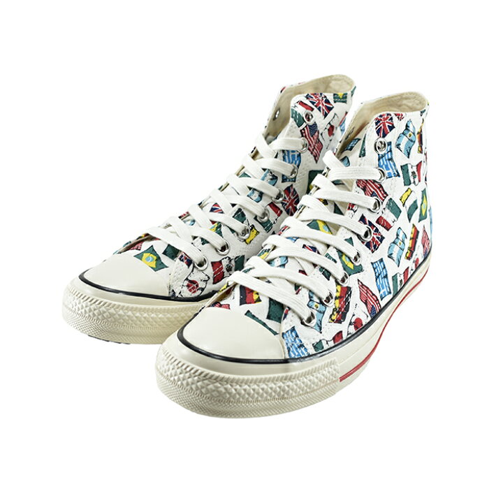 楽天市場 コンバース Converseall Star Us Nationsflag Hi オールスター Us ネイションズフラッグ Hi ハイカット 万国旗 イラスト オリジネーター 白 シロ 52 ホワイト 25cm 1sc337 スニーカー メンズ ユニセックス シューズ 靴 Sasaya楽天市場店