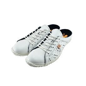 スピングル SPINGLE スピングル クロッグタイプ スライド サンダル パンチング レザー 日本製 ホワイト/ネイビー 白 シロ 52 (WHITE/NAVY(25cm～)) SPM721 スニーカー メンズ ユニセックス シューズ 靴