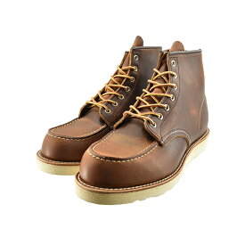 レッドウィング RED WING Classic Work 6" Moc-toe クラシック ワーク 6インチ モックトゥ 本革 ワイズE ミュールスキナー ブラウン 82 (カッパー(在庫あり即納可)) 8876 ワークブーツ メンズ シューズ 靴