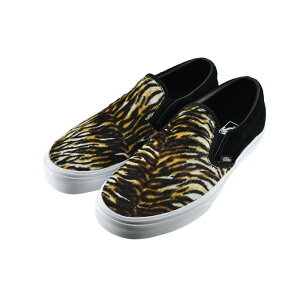 18% OFF SALE ヴァンズ VANS CLASSIC SLIP-ON クラシック スリッポン スリップオン ハラコ トラ 虎 タイガー (ソフトスエード)ブラック/タイガー 24 ((SOFT SUEDE)BLACK/TIGER(〜24.5cm)) VN0A5JMH スニーカー レ
