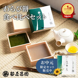 【お中元 5%OFFクーポン】京都 本わらび餅 食べ比べセット 2種 各200g（極み 白蕨 宇治抹茶 ギフト プレゼント 和菓子 高級 スイーツ お取り寄せ 京都 豆乳 お土産 内祝い お祝い 誕生日 暑中見舞い 贈り物 夏限定 生わらび餅）