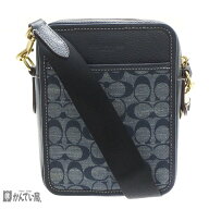 COACH コーチ CG996 サリバン クロスボディ ショルダーバッグ メンズ キャンバス×レザー ネイビー系 斜…