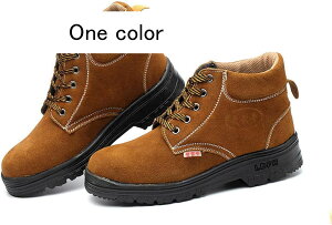 安全靴 ハイカット スエード 作業靴 ワークブーツ 鋼製先芯 つま先保護 貫通防止 通気 滑りにくい 防刺 耐摩耗 衝撃吸収 軽量 静電気防止 男女兼用 アウトドア ワーキング 仕事 大きいサイズ