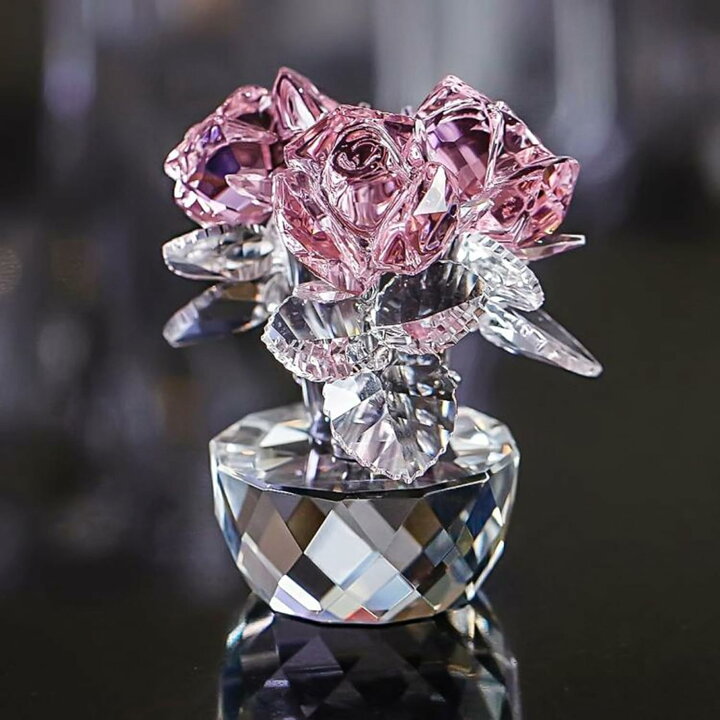 楽天市場】薔薇の花 クリスタル ガラス 置物 ヒーリング インテリア 