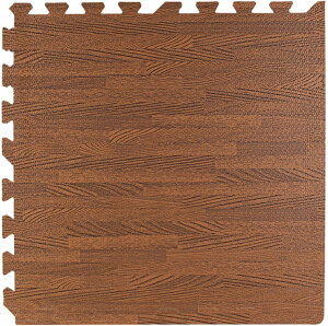 ジョイントマット 木目柄 ジョイントカーペット 10枚組 ふち付き カーペットタイル 床保護 EVA 連動フロアタイル スプライスマット 設置簡単 ベビー キッズ ズレない プレイマット フロアマ