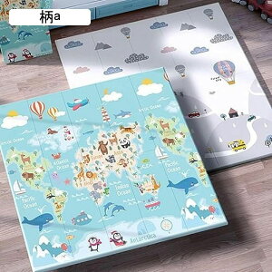 ベビープレイマット 可愛い 子供用 遊びマット 折り畳み式 両面使用ラグマット ベビーマット 安全無毒 柔らかい 滑り止め 防水 防音 遊びカーペット 玩具敷物 赤ちゃん