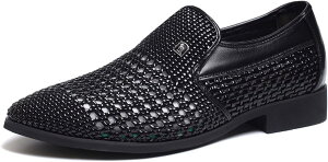 ビジネスシューズ メンズサンダル ビジネスサンダル カジュアル 夏用 ローファー 紳士靴 スリッポン 編み込み 穴あり おしゃれ 滑り止め 通気性 男性用 脱ぎ履き簡単 通勤 就職 結婚式 職場