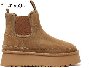 ムートンブーツ ショート丈 冬用 ボア付き レディース 厚底 サイドゴア スノーシューズ あったかい 防寒 耐磨耗 安定感 滑り止め 綿靴 歩きやすい おしゃれ 短靴 ソフト 雪用ブーツ 通勤通学