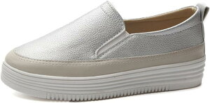 スニーカー スリッポン レディース スニーカー ぺたんこ 厚底 おしゃれ かわいい シンプル 3センチ ヒール オールシーズン 低反発 軽量 ウォーキングシューズ 22.5-24.5 散歩 ローファー